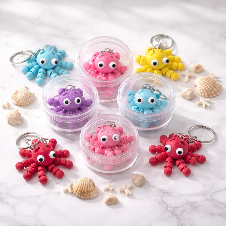 Sihirbox 3D Sevimli Ahtapot Anahtarlık