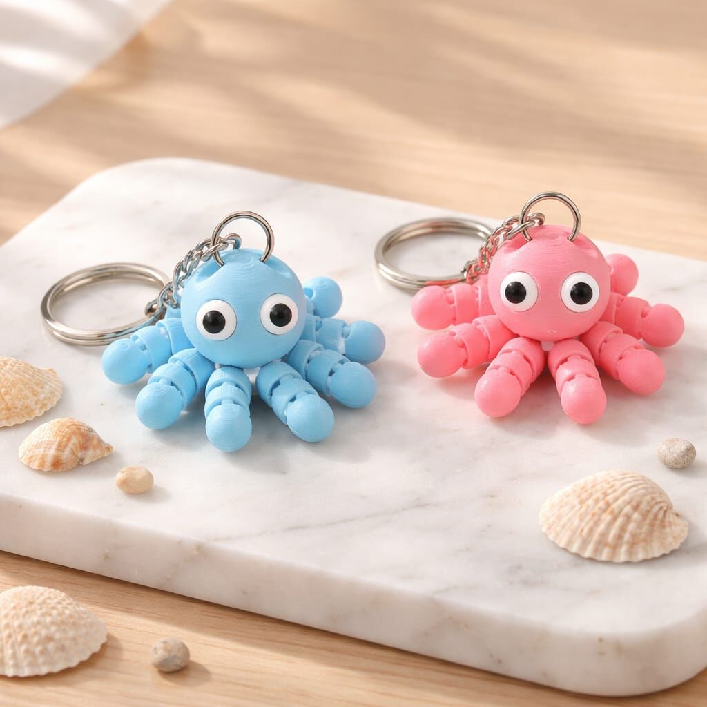 Sihirbox 3D Sevimli Ahtapot Anahtarlık