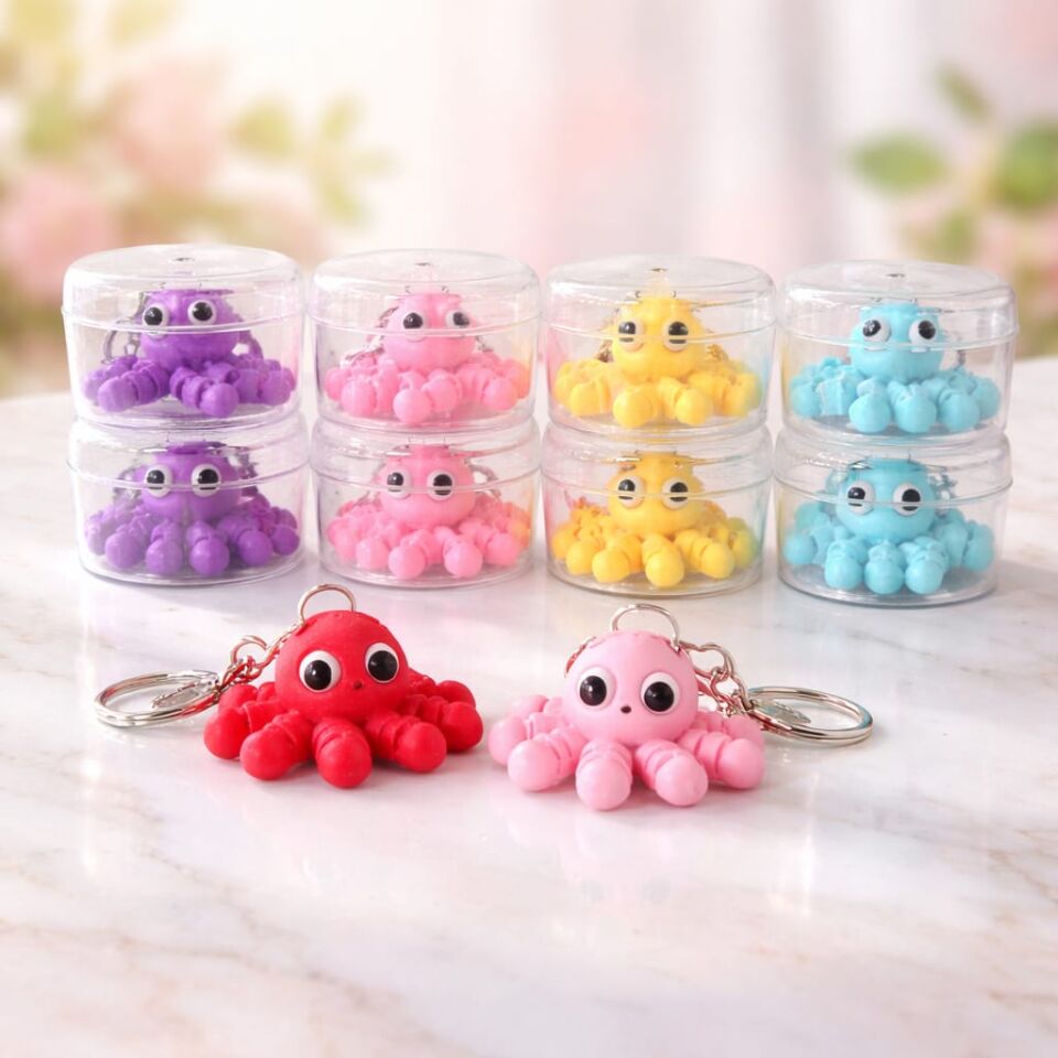 Sihirbox 3D Sevimli Ahtapot Anahtarlık