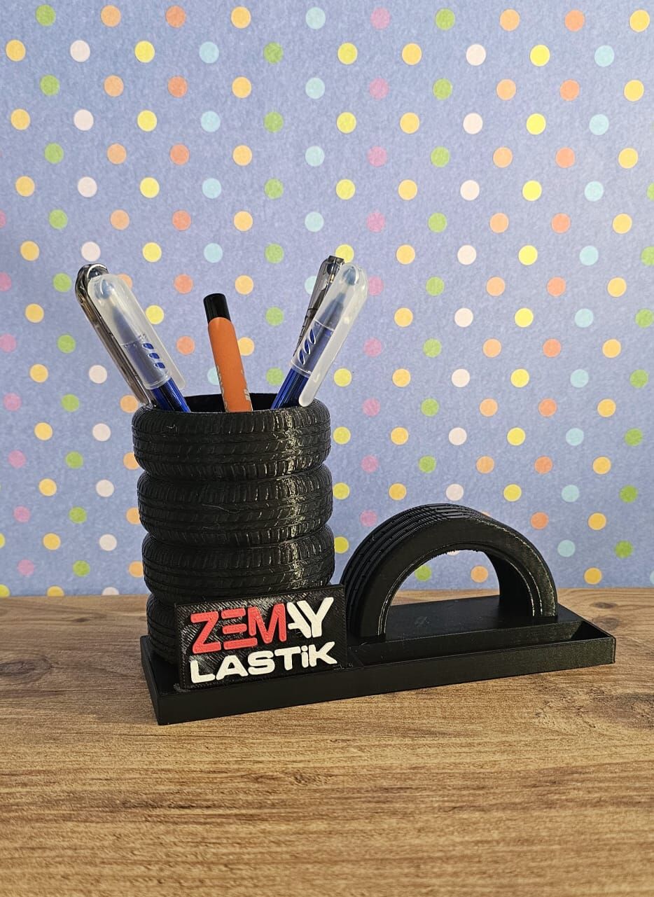 SIHIRBOX 3D KALEMLİK+KARTVİZİTLİK (TEKERLEK)