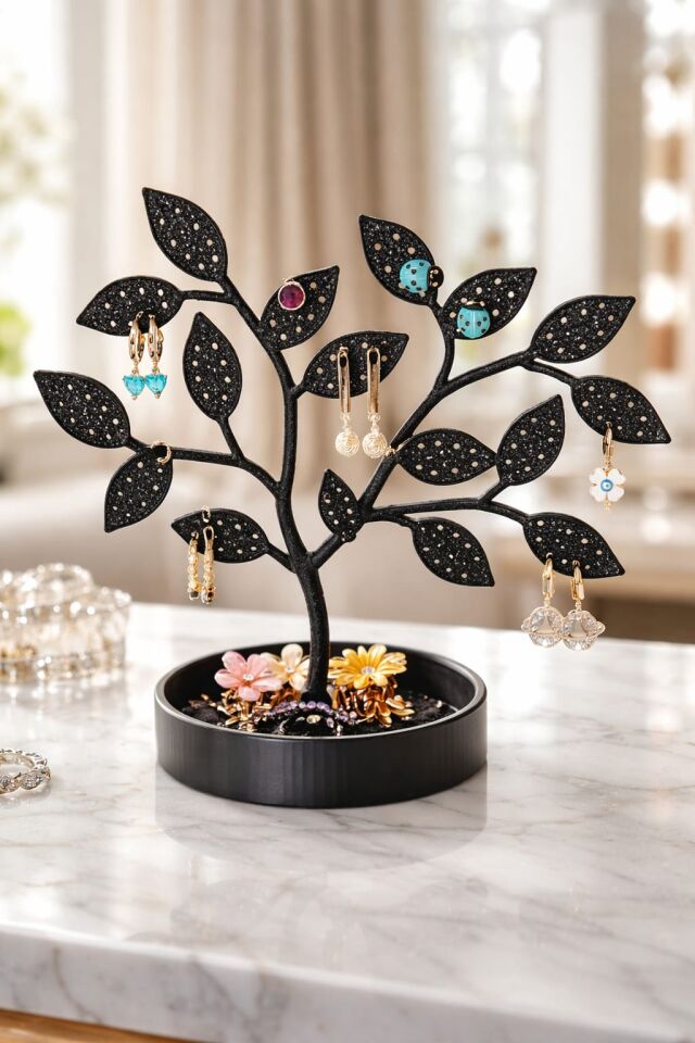 Sihirbox 3D Yaprak Motifli Takı Organizer