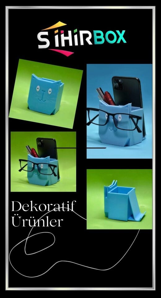 SIHIRBOX 3D KALEMLİK+TLF TUTUCU+GÖZLÜK STAND