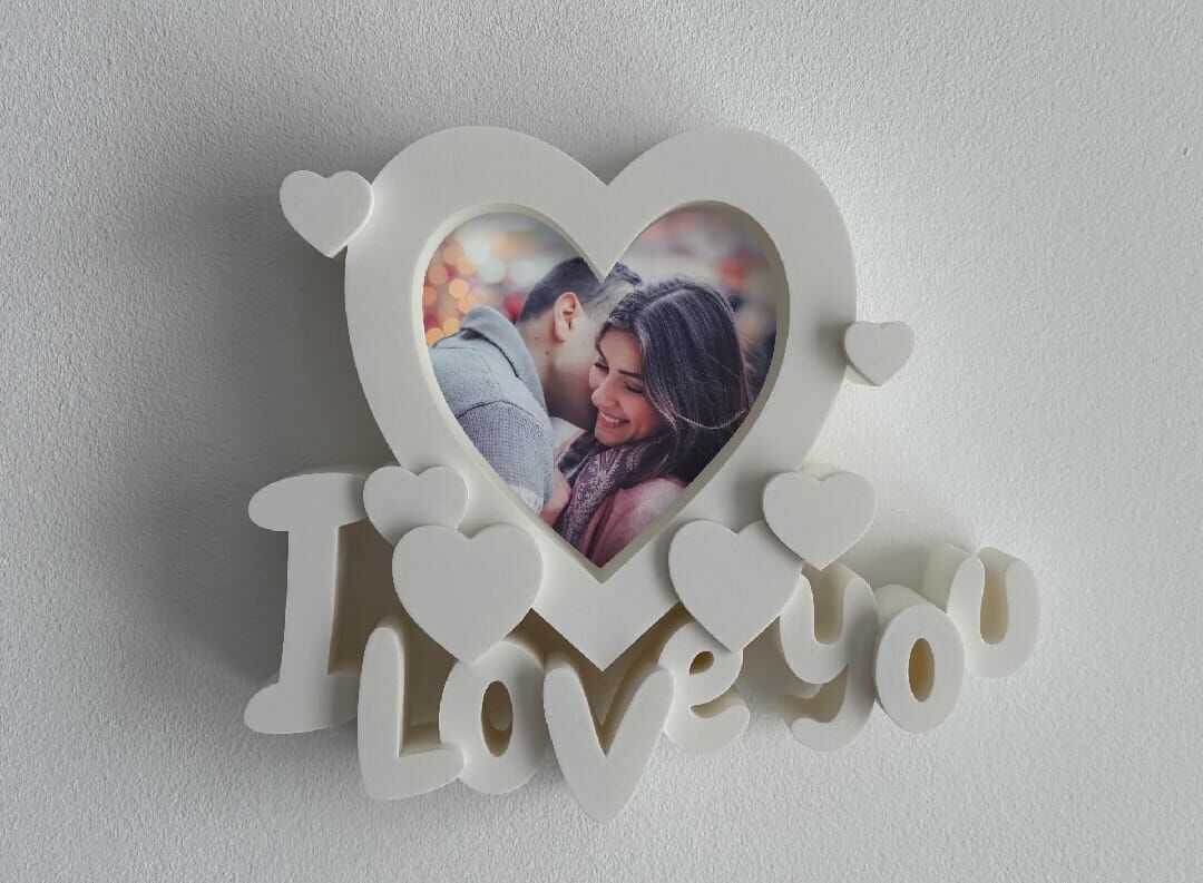 Sihirbox 3D Kalp Desenli Dekoratif Resim Çerçevesi