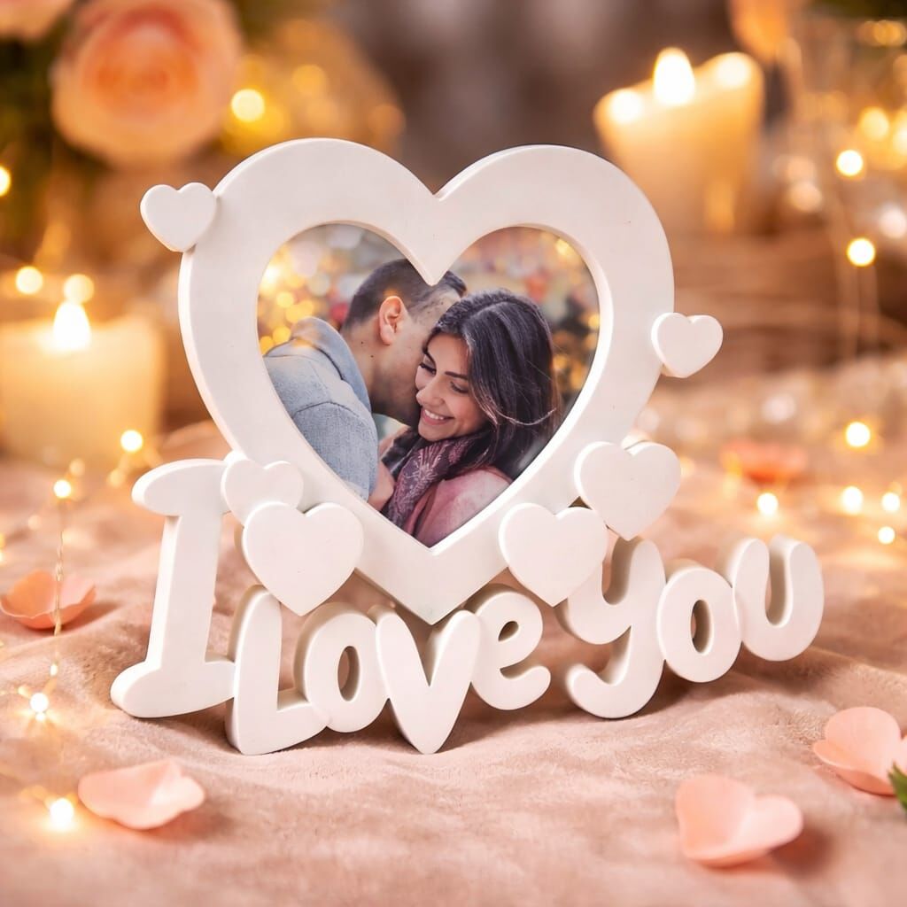 Sihirbox 3D Kalp Desenli Dekoratif Resim Çerçevesi