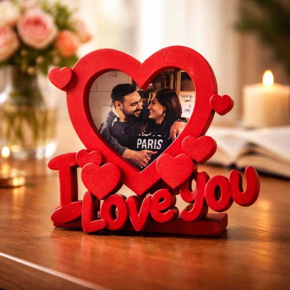 Sihirbox 3D Kalp Desenli Dekoratif Resim Çerçevesi