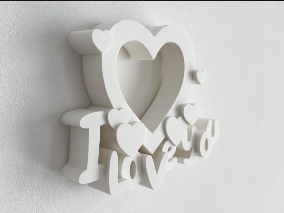 Sihirbox 3D Kalp Desenli Dekoratif Resim Çerçevesi