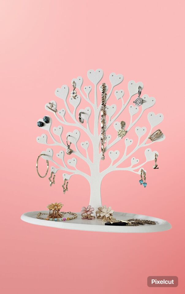 Sihirbox 3D Kalp Yapraklı Takı Standı