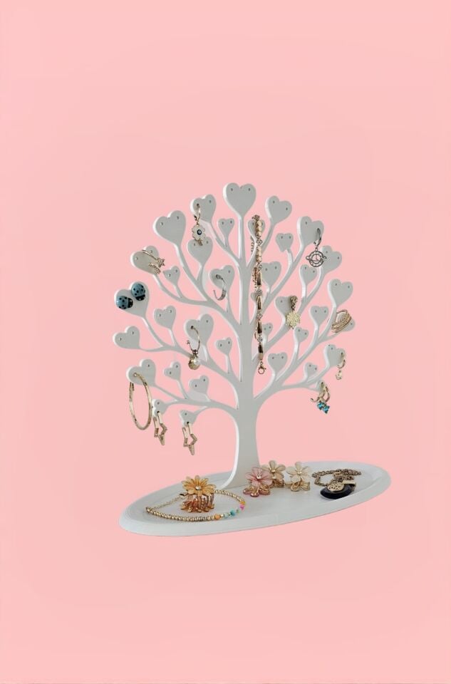 Sihirbox 3D Kalp Yapraklı Takı Standı