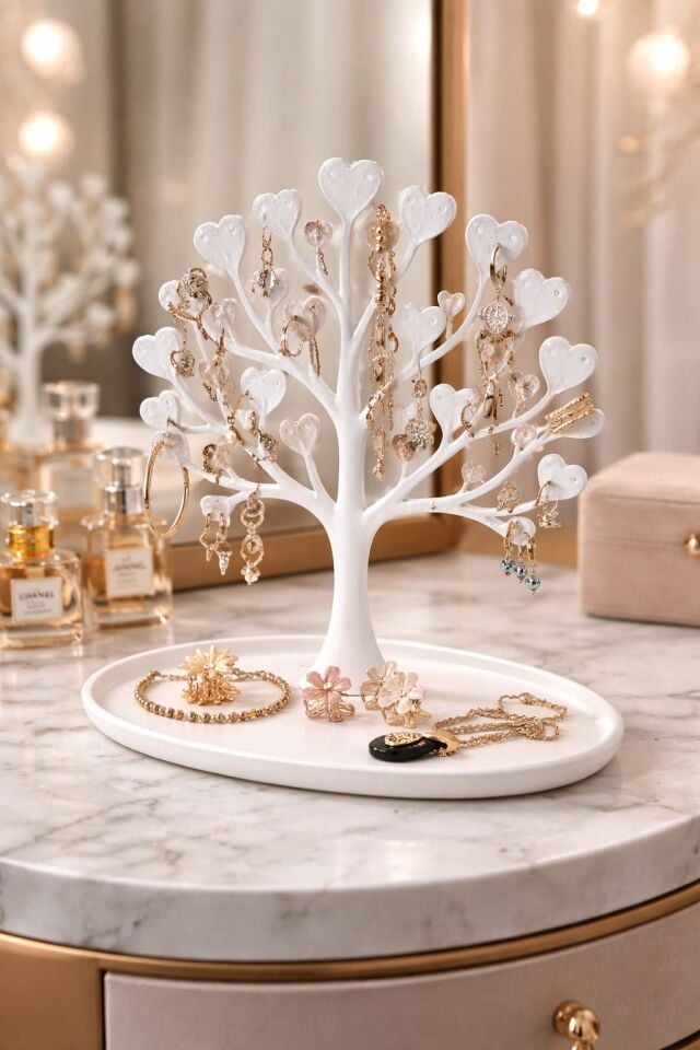 Sihirbox 3D Kalp Yapraklı Takı Standı